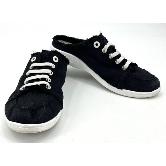 shoes beach breeze sneakers mules frayed hem slip ons black athletic 8 - Picture 2 of 8